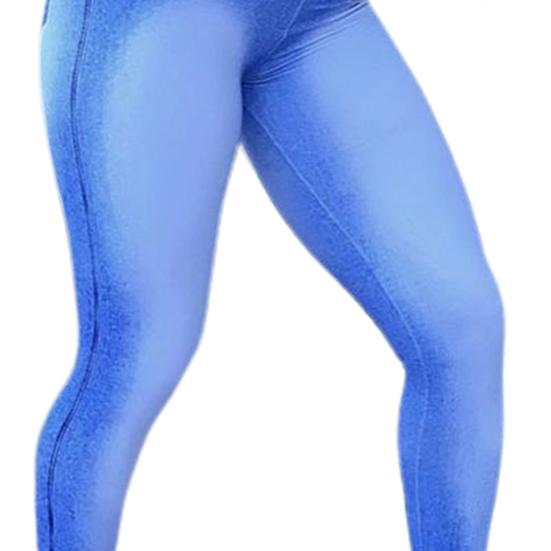 Yousheng High Waist Pockets Tummy Control Butt Lifting Fitness Leggings Gradient Color Push Up Imitation Jeans Skinny Women Yoga Pants Activewear