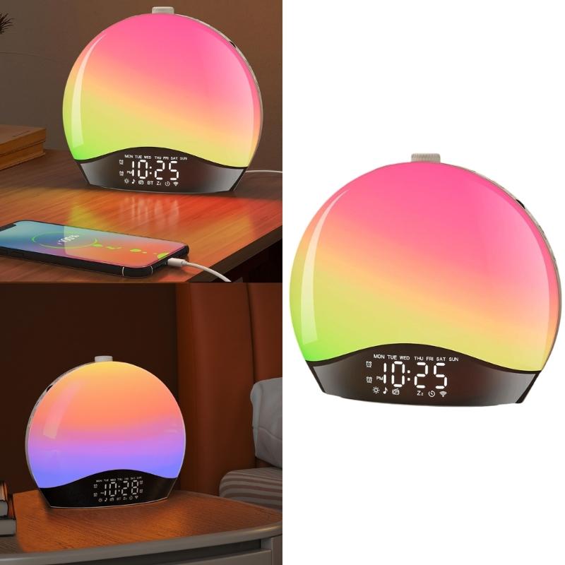 Световой будильник LED с эффектом постепенного восхода солнца и множеством звуков природы для улучшения качества сна