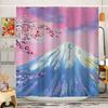 Japanese Style Koi Cherry Blossom Pattern Bathroom Shower Curtain Bathroom Partition Curtain Light Opaque Waterproof
