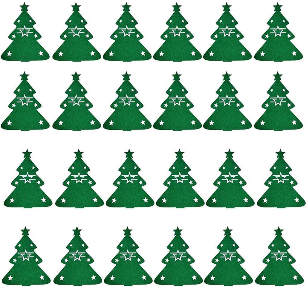 24 шт. Рождественские столовые приборы, Набор чехлов из фетра для вилок и ложек, Держатель, Украшение стола, для Рождественской, Новогодней вечеринки, Обеденные принадлежности