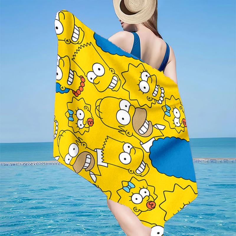 Yellow Family Portrait Beach Towel, Super Soft Microfiber, Gift for Her/Him, Birthday, for Pool, Beach, Travel, Home Decor Fan gifts