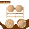 Cat Scratching Ball Interactive Exercise Toy Wooden Furniture Protector Scratcher with Stand for