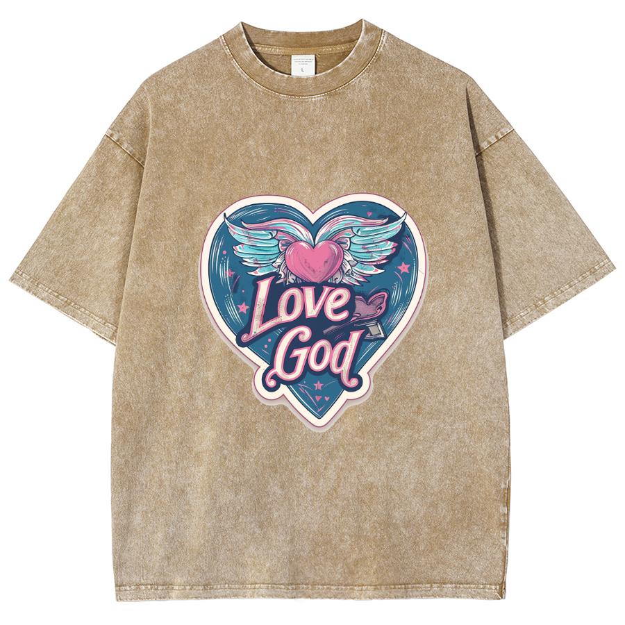 Женская футболка Y2K Girly Love God Alphabet Heart Print, свободный топ высокого качества с коротким рукавом большого размера
