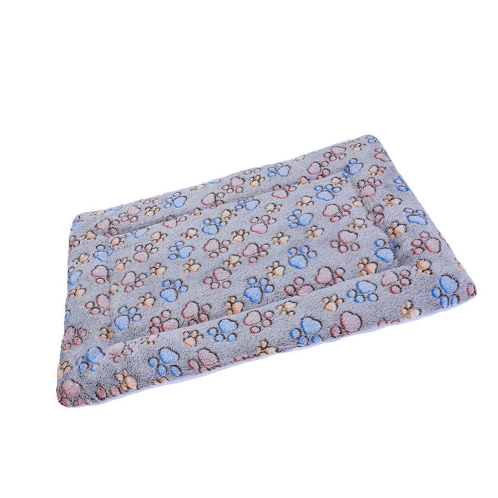 Pet Sleeping Pad Warm Thickened Double Sided Cartoon Footprint Cat Dog Sleep Bed Mat for Autumn Winter S