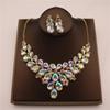 Bridal Jewelry Rhinestone Drop Necklace Earring Set Wedding Dress Jewelry Accessories