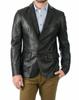 AL KHALID New Men's Black Leather Blazer 100% Real Lambskin Causal Coat Wear Blazer