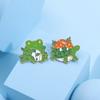 Creative Cartoon Animal Floral Metal Brooch Adorable Gift For Students And Adults