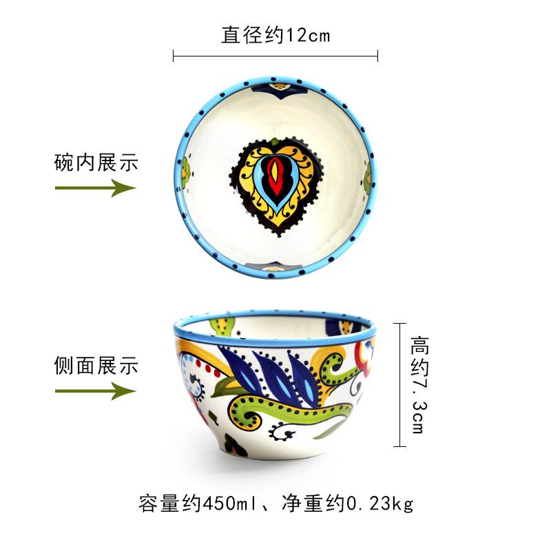 Керамическая посуда в европейском стиле с ручной росписью, нестандартная тарелка для еды в западном стиле, модная бытовая тарелка, набор мисок, тарелка для стейка