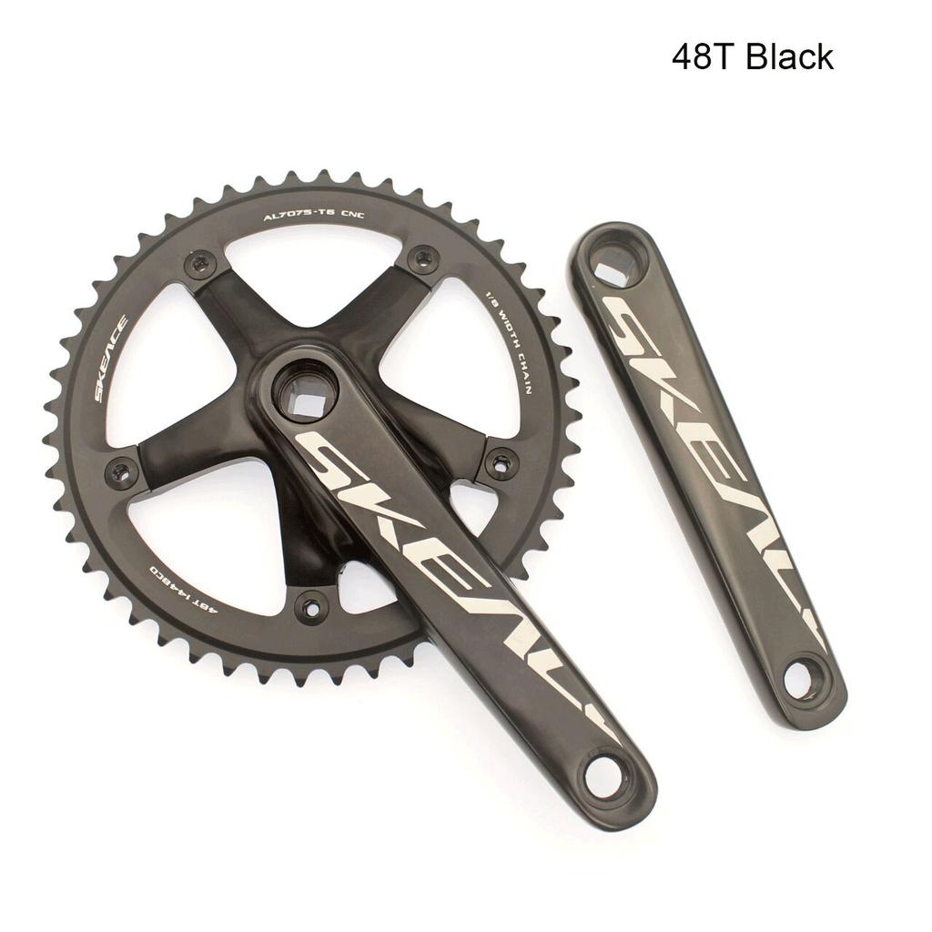 Шатуны из сплава SKEACE Alumniun, кривошип с фиксированной шестерней, 48T, 165 мм, BCD144, односкоростная фиксированная шестерня, звездочка для велосипеда, гусеничного велосипеда