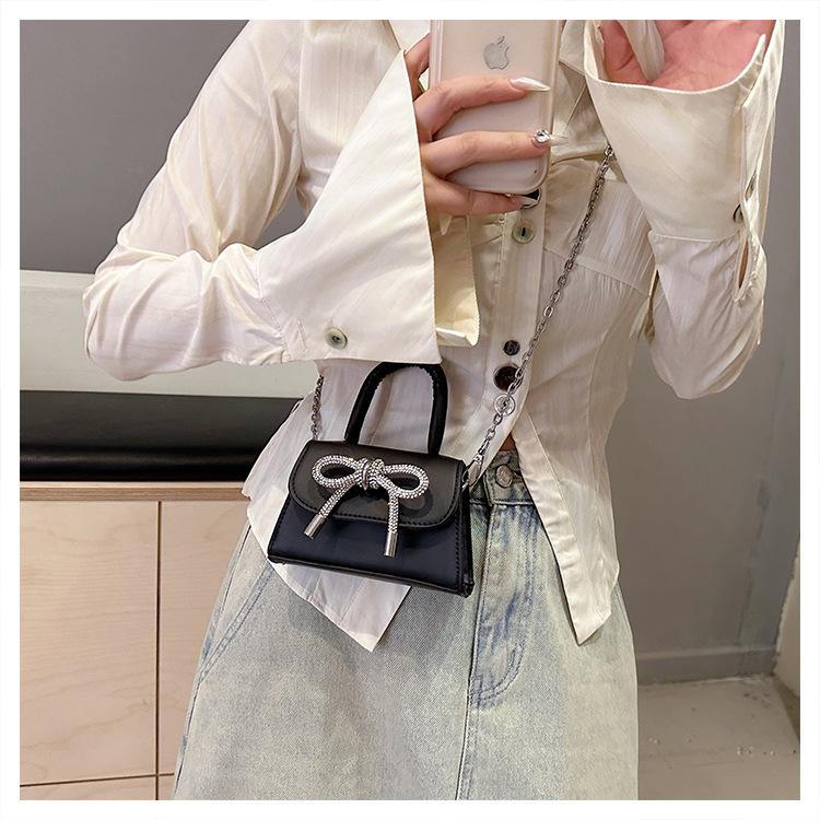 Женская модная маленькая сумка с бантом, новинка весны 2024, универсальная сумка через плечо