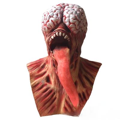 Хэллоуин Ужас Косплей Маска Чужой Вся Голова Призрак с Языком Страшный Зомби Мозг Дьявол Череп Маска Хэллоуин Вечеринка Ролевая Игра