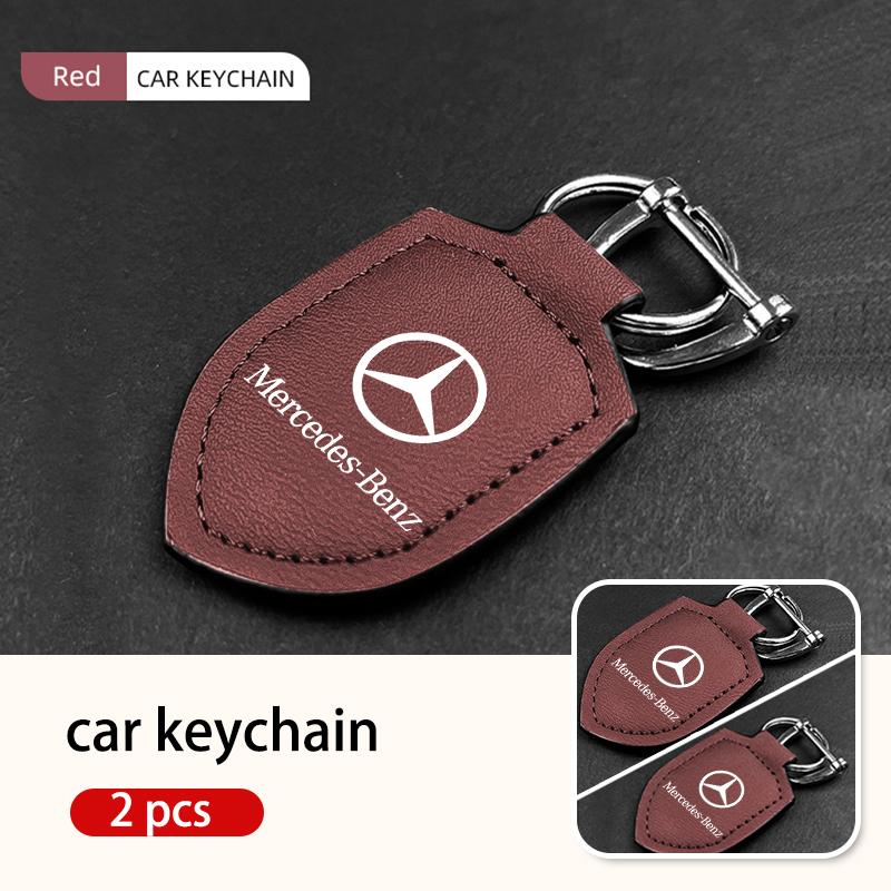 CDX1 Hot 2026 New For Benz Car Keychain Key Holder Shield Leather Key Rings Pendant For Mercedes Benz W202 W212 W126 W140 W168 W177 C