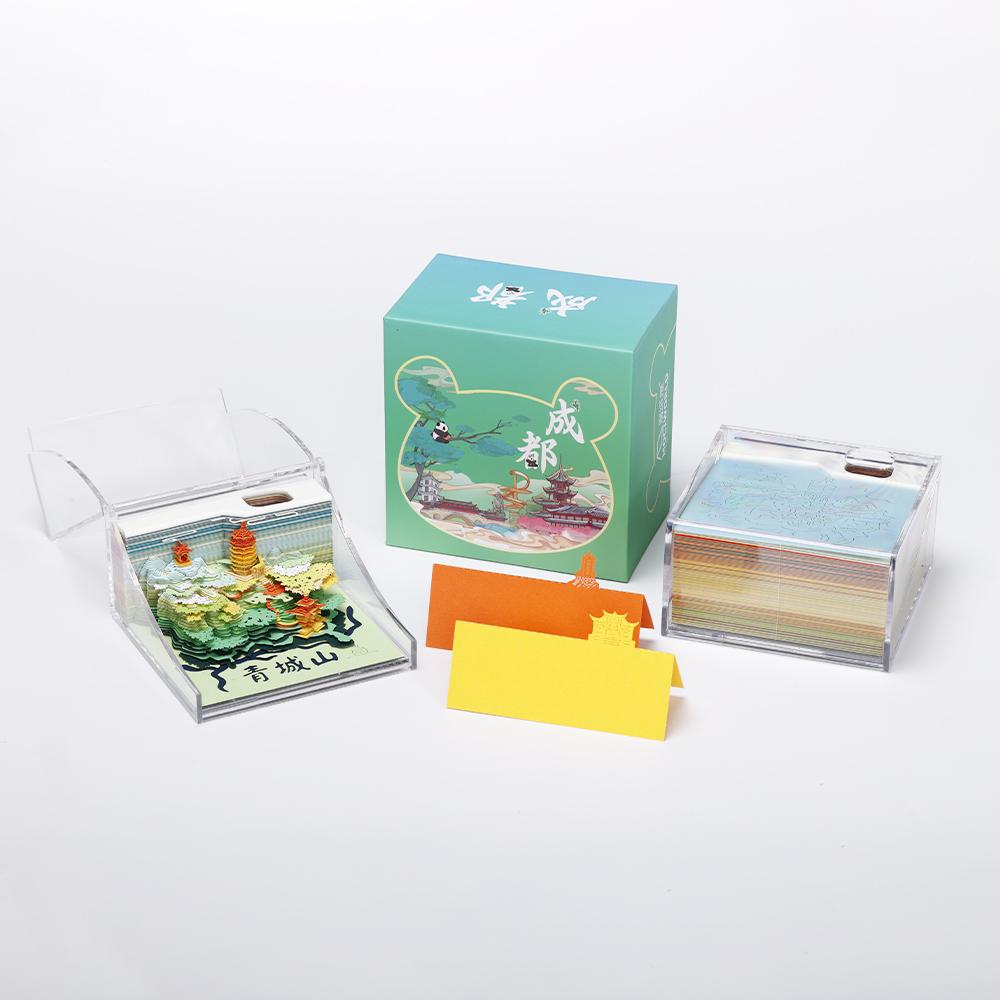 Personalized 3D Paper Art Model Double-Sided Memo Pad Custom Printed Sticky Note Handmade CE Certified Tourist Souvenirs Gifts