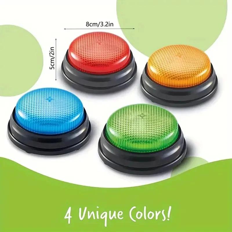 4pcs Answer Buzzers for Kids Adults Family Game Interactive Game Show Buzzer with Lights Sounds for Friends Fun Party Games