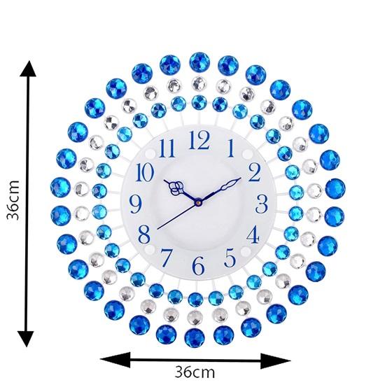 Diamond Series Analog Iron and Crystal Wall Clock