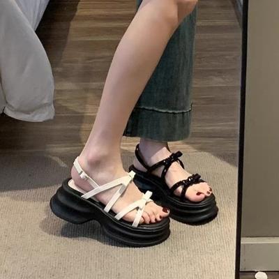 Мода 2024 Лето Гладиатор Женские Сандалии Модные Элегантные Узкие Пляжные Туфли С Открытым Носком Женские Уличные Босоножки На Платформе Плоские Сандалии