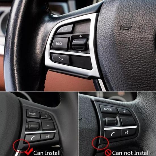 2x For BMW 5 7 Series F10 F07 F01 Car Interior Steering Wheel Button Cover Trims