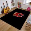 Flaming Red "C" Logo on Black Background Patterned carpet, non slip mat suitable for living room and bedroom sofas