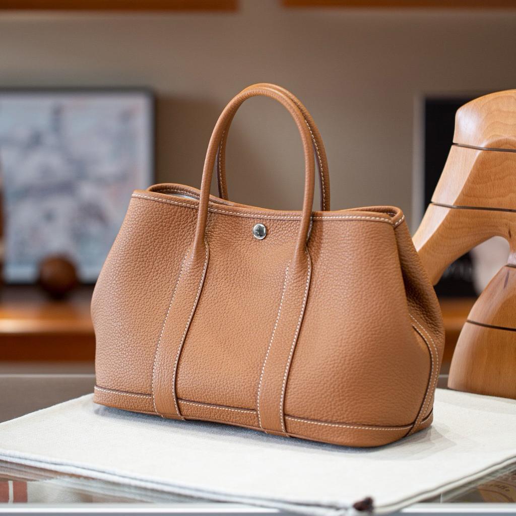 Верхний слой N+togo Cowhide Garden Bag 30 Кожаная женская сумка-тоут Большая вместительная сумка для поездок на работу