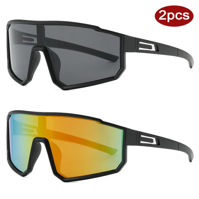 2 шт. Мужские Женские Уличные MTB Велосипедные Солнцезащитные Очки Спортивные Цветные Очки Полная Оправа Популярные Панк Ветрозащитные Очки UV400
