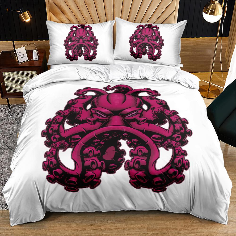 3D комплект постельного белья с изображением океанских животных, кит/медуза/другое пуховое одеяло и наволочка, ткань из микрофибры, моющаяся комната, украшение для дома