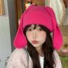 Korean Style Rabbit Ears Cap Trendy Brimless Beanie Hat Personality Bunny Pullover Cap  Outdoor