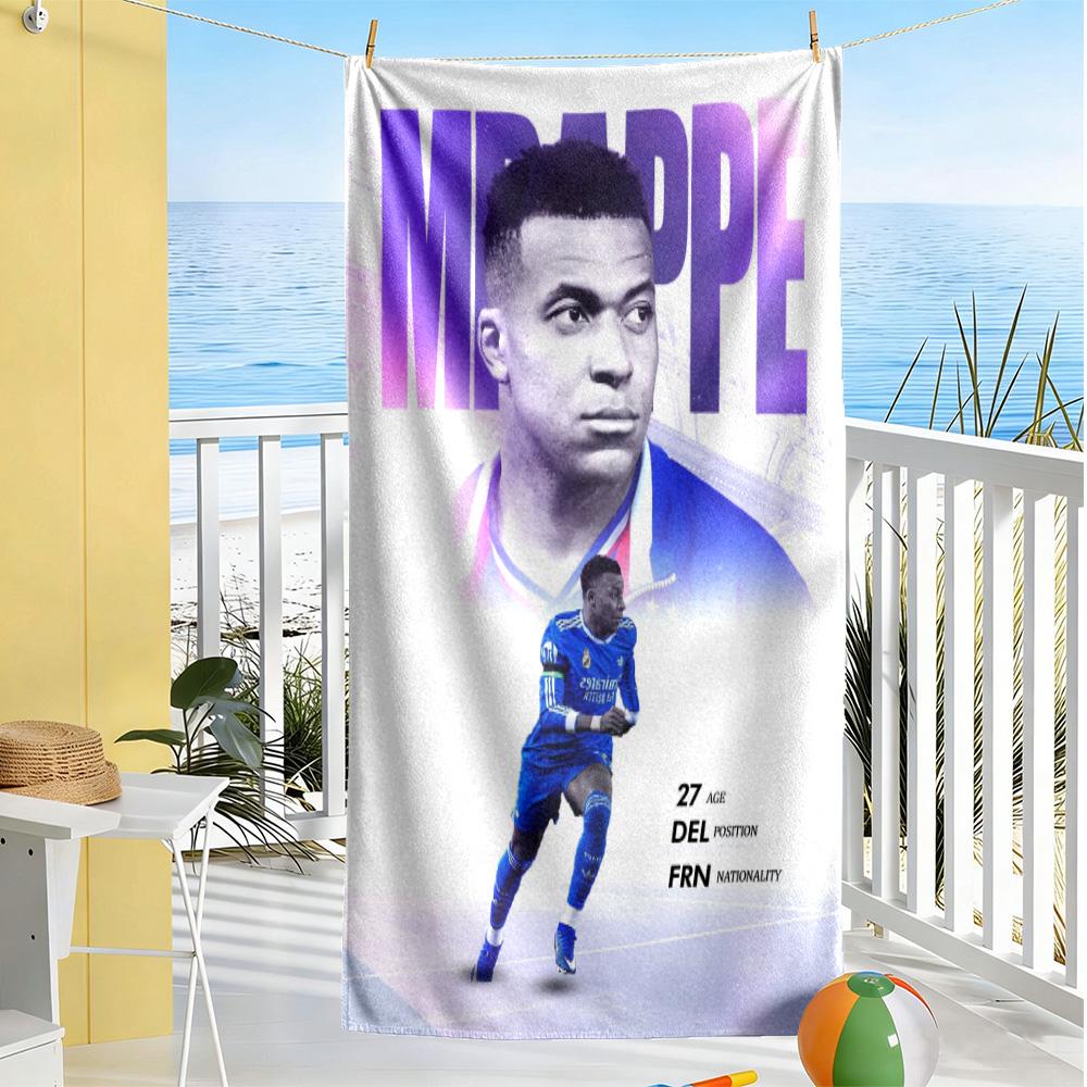 Star Player Kylian Mbappé Beach Towel Super Soft Absorbent Comfortable Lightweight