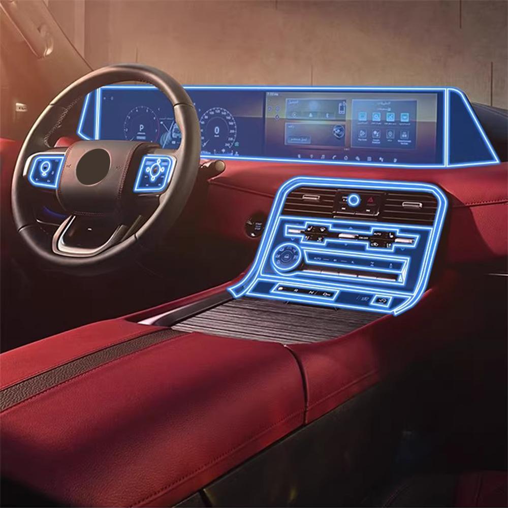 Car TPU Interior Protector Pre-cut Film For Nissan Patrol Armada 2025 LHD Auto Navigation Gear Panel Center Console Auto Cover