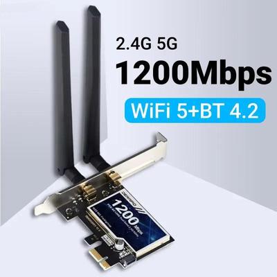 1200 Мбит/с PCI-E WiFi адаптер 2,4 ГГц/5 ГГц Bluetooth 4.2 WiFi Wlan карта 802.11ac Настольный Wifi PCI Express адаптер для Win 7 10 11