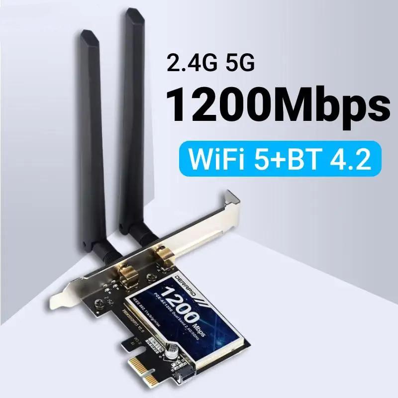 1200 Мбит/с PCI-E WiFi адаптер 2,4 ГГц/5 ГГц Bluetooth 4.2 WiFi Wlan карта 802.11ac Настольный Wifi PCI Express адаптер для Win 7 10 11