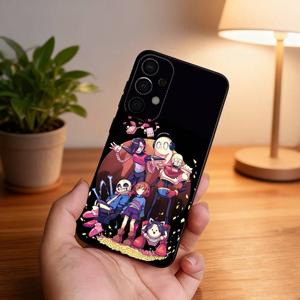 Чехол для телефона Samsung S26, S25, S24, S21, S22, S23, S30, Ultra, S20, Plus, Fe, Lite, 5G Черный, Игра U-Undertale-es