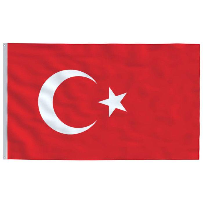 VidaXL Flag of Turkey and 5.55 M Pole Aluminum 3147145