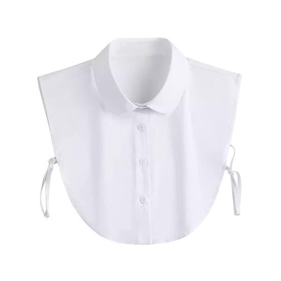 Yousheng Women Fake Collar Lapel Side Strap Single Breasted Solid Color Detachable Collar Casual Style False Collar Accessory