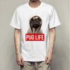 Летние футболки Bago Dog Rock Pug Rock из хлопка с принтом, свободные, с круглым вырезом и коротким рукавом, мужские
