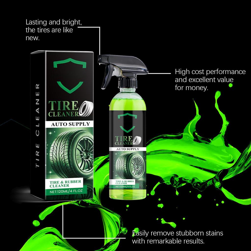 Очиститель для автомобильных шин, спрей для очистки и удаления пятен, спрей для удаления накипи и обновления нового очистителя для шин, очистите все колесо, 120 мл