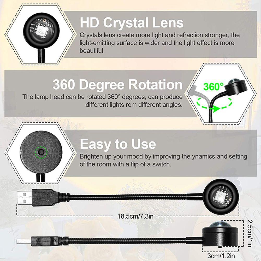 Decoration Rainbow Projector Lamp Photography Background Lights Atmosphere Night Light Sunset Lamp