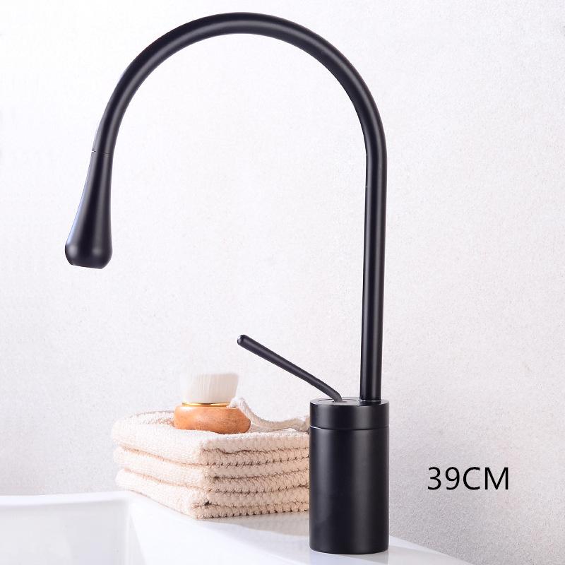 Матовый золотой медный светильник, роскошная раковина, вращающаяся раковина, кран для горячей и холодной воды для ванной комнаты