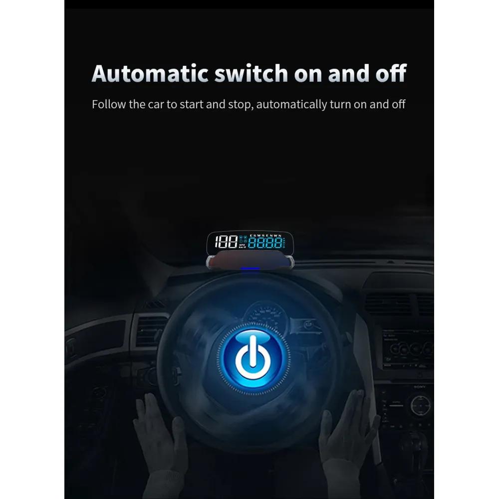 Hud Head Up Display Car Supplies Auto Universal With MPH Compass Direction Fatigue Driving Reminder Car Electronic Devices