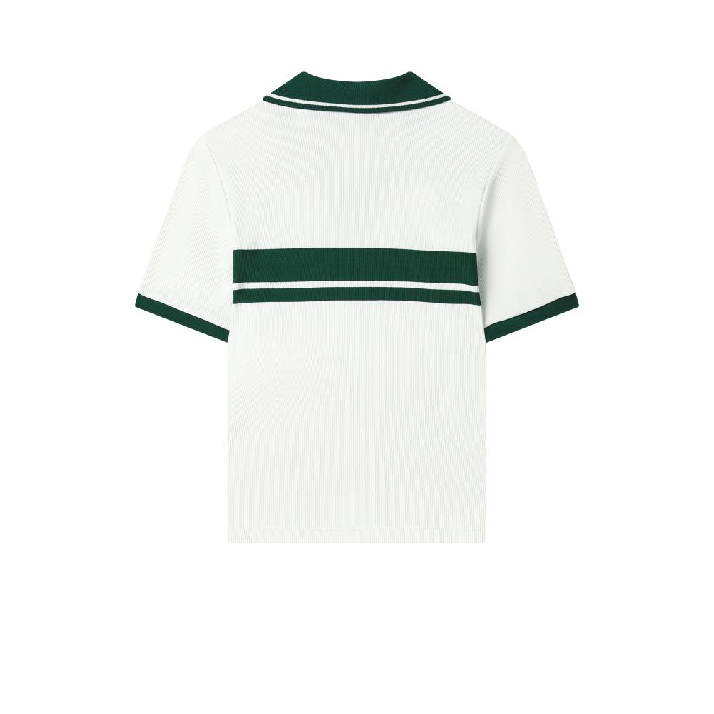 Fila Оригинальная Классическая Удобная Модная Футболка-поло с коротким рукавом Женские топы Облако-Гриб-Белый F11W539109FWT