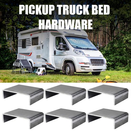 Stake Pocket for Trailer 6Pcs Heavy Duty Steel Weld on Pockets And Truck Bed, Fits Standard Utility Railing Mount 2x4 Stakes, Cargo Pile Slot