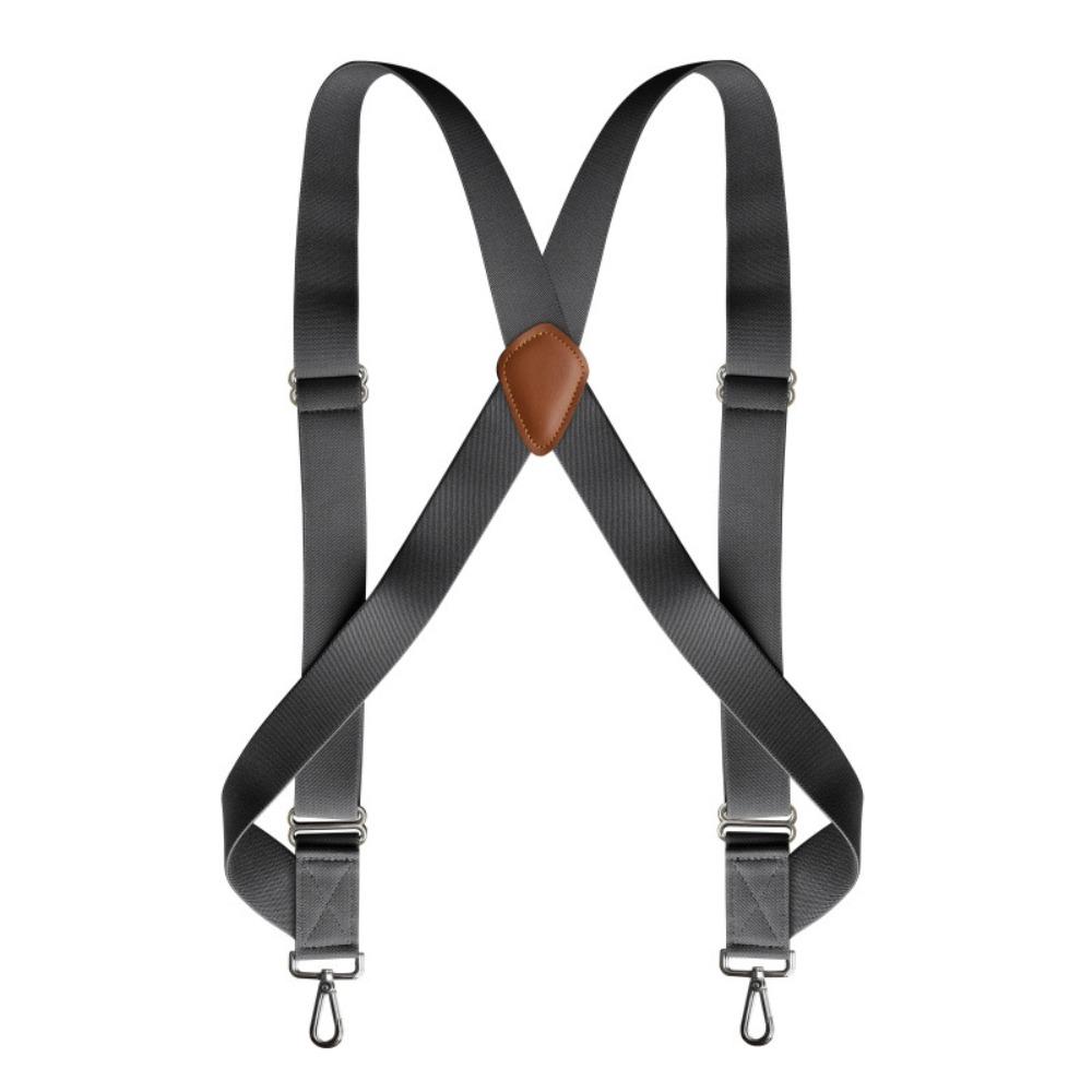 Retro Leather Suspenders Metal Clip Suspender Clip Simple Suspenders for Men Gift