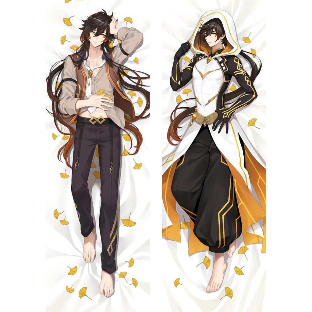 Чехол для подушки Genshin Impact Morax Zhong Li для косплея Dakimakura, мужской отаку, обнимающий тело, наволочка, чехол