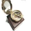 Compass - Antique Working Heavy Survey Brass Brunton Compass With Wooden Case