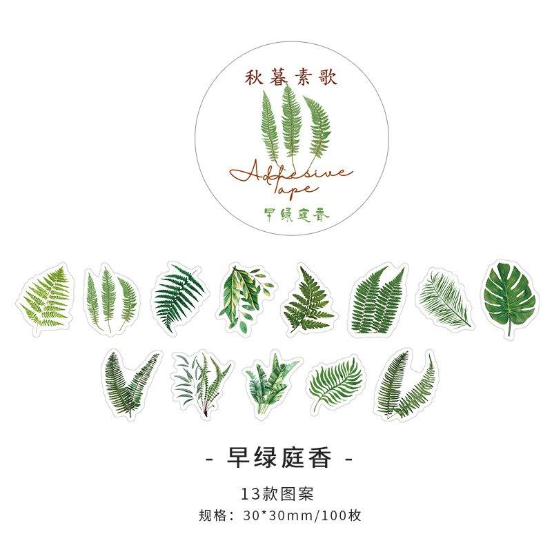 100 шт., осенне-вечерняя серия Suge, лента для коллажей специальной формы, креативная однополосная лента васи, украшения, материалы для самостоятельного изготовления