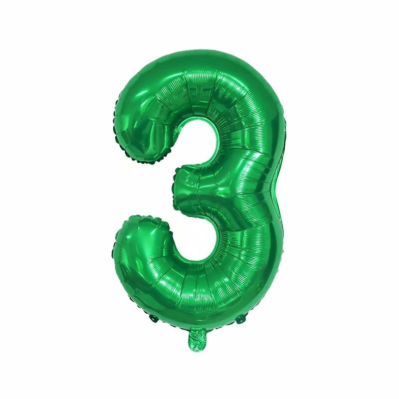 16-Inch Us Version Of Thin Body Digital Birthday Party Decoration Props Decoration Aluminum Film Balloon Digital