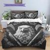 Viking warrior  Pattern Bedding Quilt Set Quilt Cover Pillowcase Home Decoration  Gift (1 * duvet cover + 2 * pillowcase, without core)
