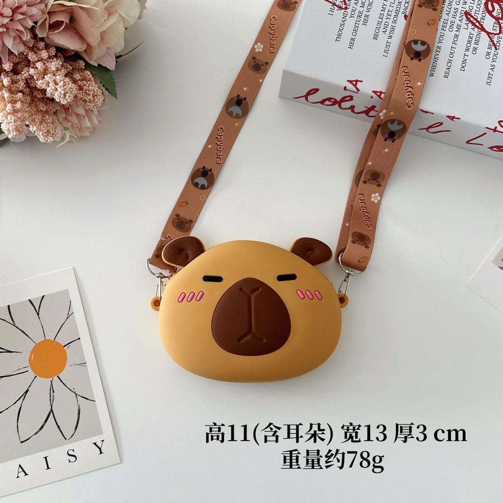 Мультяшная капибара, детский силиконовый кошелек для мелочи, милая капибара-девочка, сумка кроссбоди, горячая распродажа, маленький кошелек