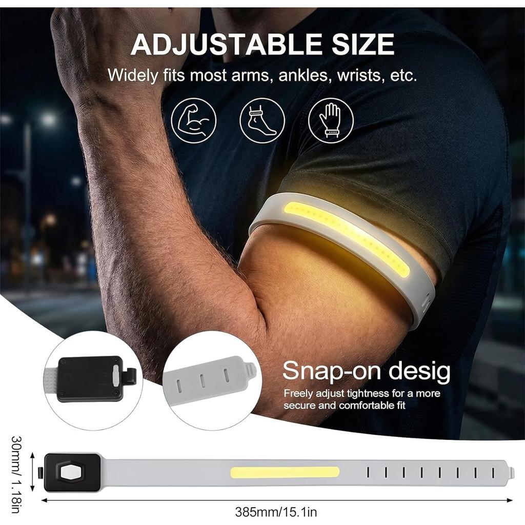 Running Lights 6-Pack, LED Rechargeable Armband Running Lights for Runners – These Wrist Lights are Ideal for Night Running, Jogging, Walking