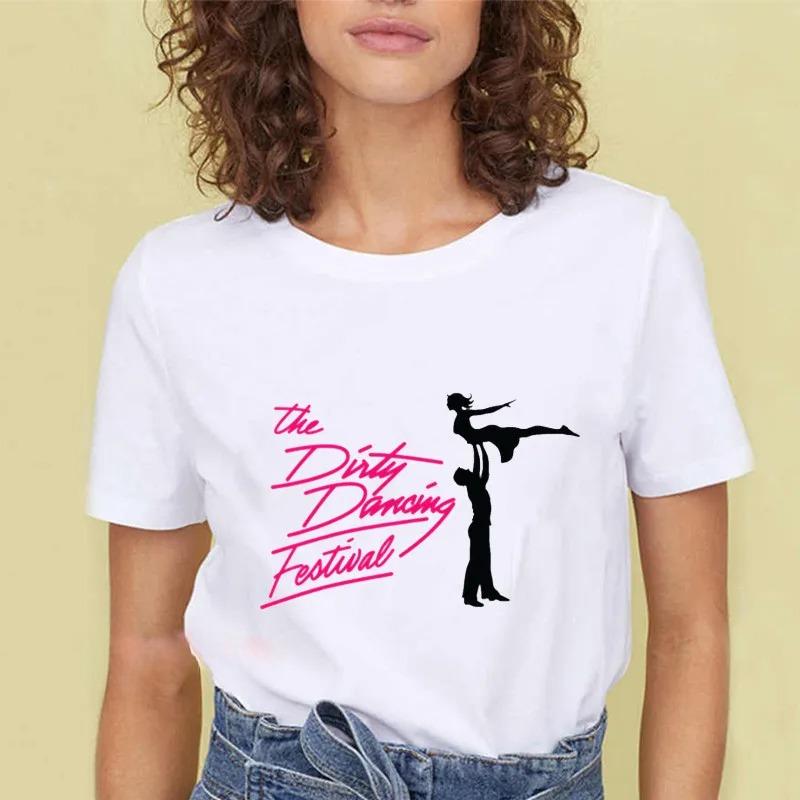 Dirty Dancing White Fashion Women TShirts Harajuku Kawaii Clothes Short Sleeve Summer Tees Casual Korean FeUnisex Tops ONeck