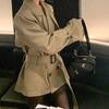 Women's Khaki Trench Coat: Spring/Autumn 2025, British Style, Waist-Slimming Short Coat